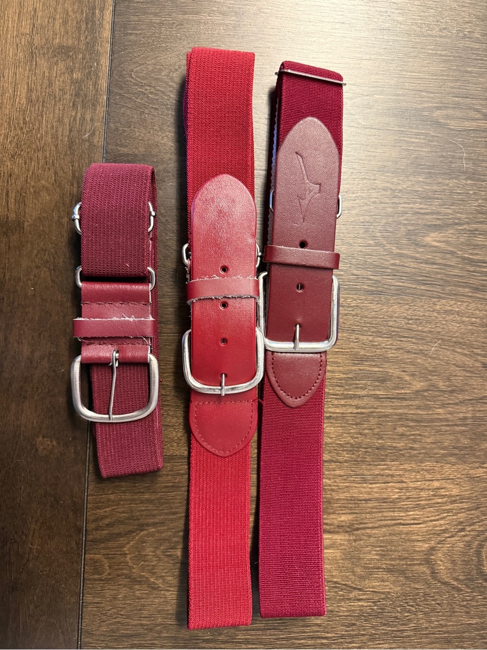 Unisex adult cardinal/burgundy softball/baseball belts